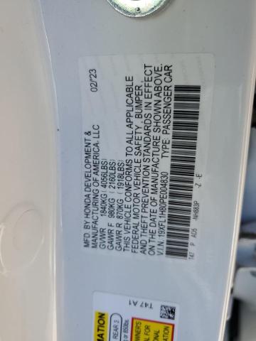 19XFL1H80PE004830 - 2023 HONDA CIVIC SPORT TOURING WHITE photo 12