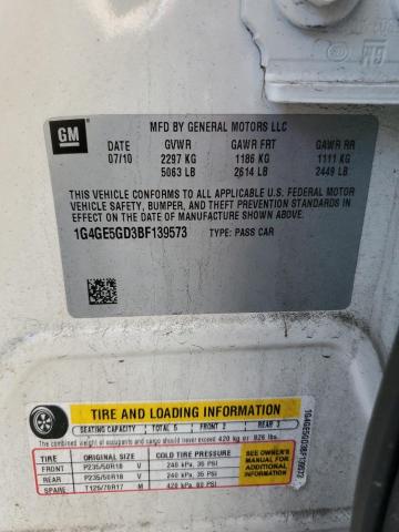 1G4GE5GD3BF139573 - 2011 BUICK LACROSSE CXS Ağ foto 12