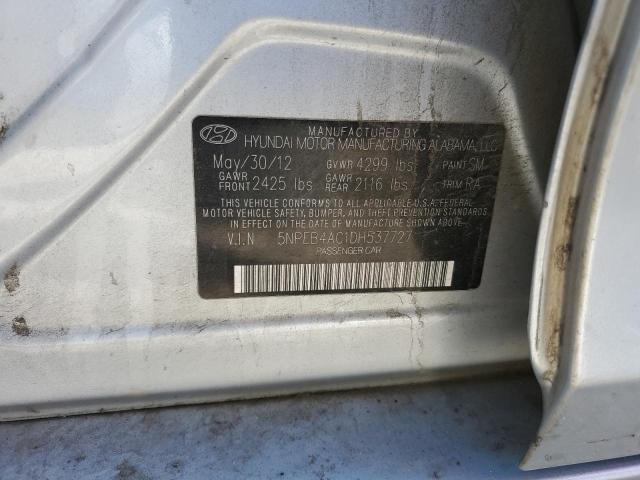 5NPEB4AC1DH537727 - 2013 HYUNDAI SONATA GLS SILVER photo 12