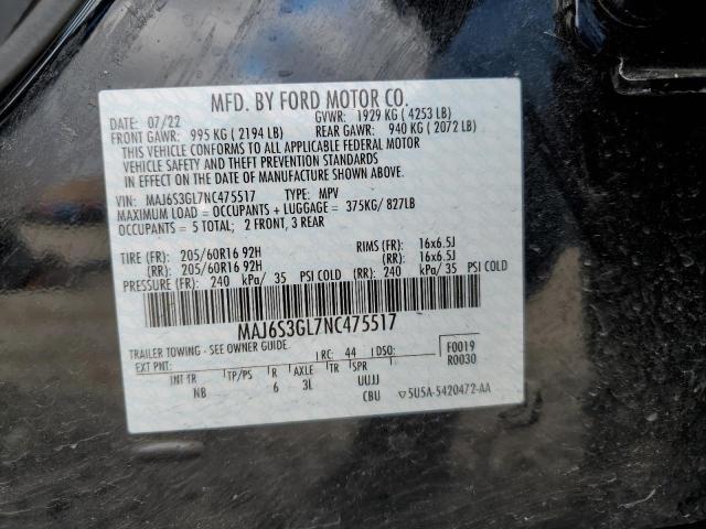 MAJ6S3GL7NC475517 - 2022 FORD ECOSPORT SE Qara foto 14