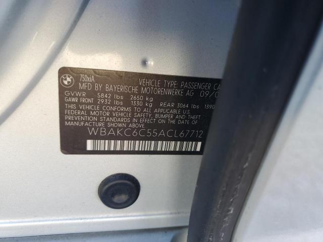 WBAKC6C55ACL67712 - 2010 BMW 750 I XDRIVE WHITE photo 12