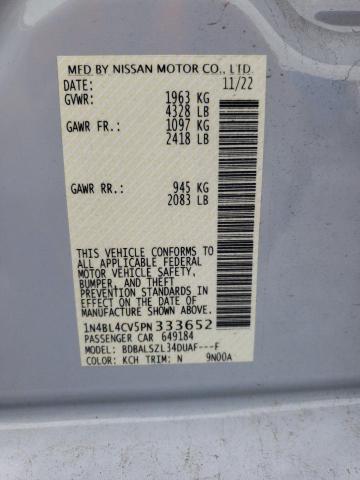 1N4BL4CV5PN333652 - 2023 NISSAN ALTIMA SR SILVER photo 12