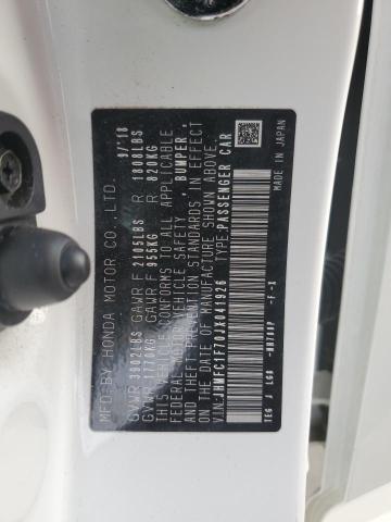 JHMFC1F70JX041926 - 2018 HONDA CIVIC EXL თეთრი ფოტო 12