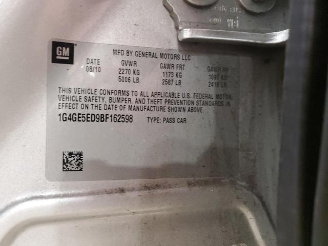 1G4GE5ED9BF162598 - 2011 BUICK LACROSSE CXS 银色 照片 13