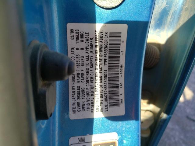 JHMZE2H55AS005204 - 2010 HONDA INSIGHT LX BLUE photo 13