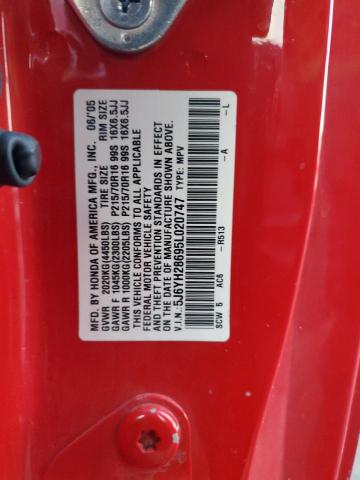 5J6YH28695L020747 - 2005 HONDA ELEMENT EX RED photo 14