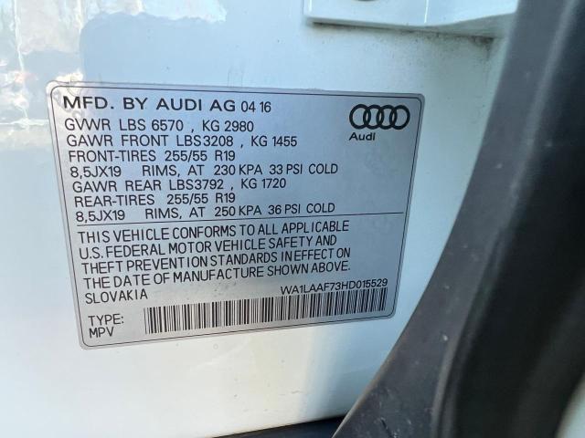 WA1LAAF73HD015529 - 2017 AUDI Q7 PREMIUM PLUS WHITE photo 10