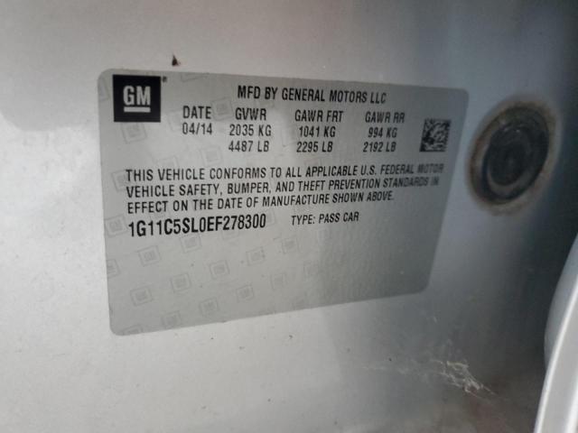 1G11C5SL0EF278300 - 2014 CHEVROLET MALIBU 1LT SILVER photo 13