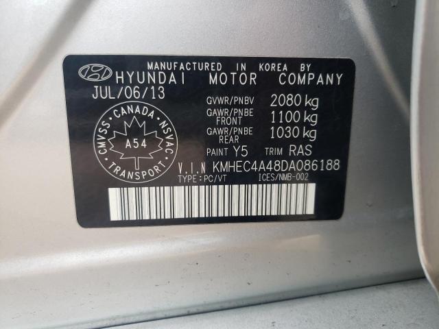 KMHEC4A48DA086188 - 2013 HYUNDAI SONATA HYBRID SILVER photo 12