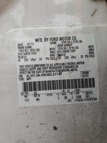 2LMTJ8LR8GBL21747 - 2016 LINCOLN MKX RESERVE 白色 照片 14