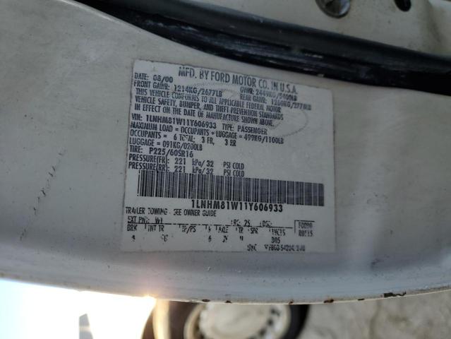 1LNHM81W11Y606933 - 2001 LINCOLN TOWN CAR EXECUTIVE WHITE photo 13