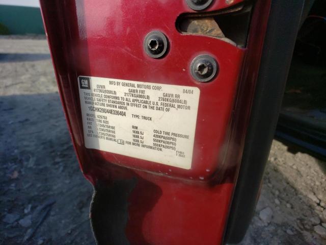 1GCHK29U44E336404 - 2004 CHEVROLET SILVERADO K2500 HEAVY DUTY RED photo 12