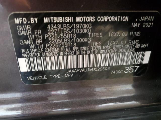 JA4APVAU1MU029806 - 2021 MITSUBISHI OUTLANDER SE CHARCOAL photo 13