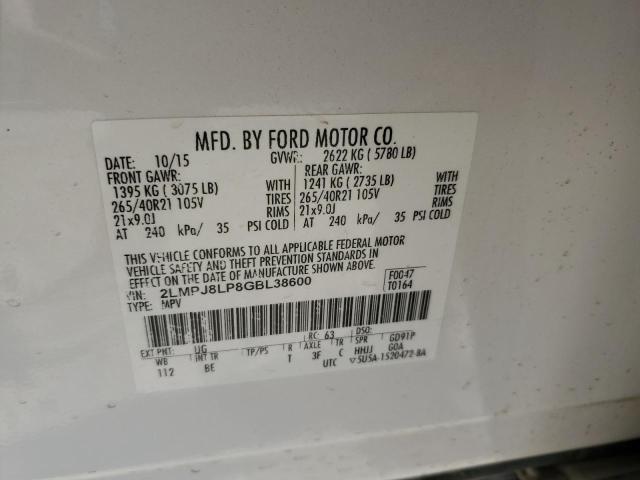 2LMPJ8LP8GBL38600 - 2016 LINCOLN MKX RESERVE Ağ foto 13