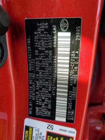 4T1G11AK6PU117842 - 2023 TOYOTA CAMRY SE NIGHT SHADE RED photo 12