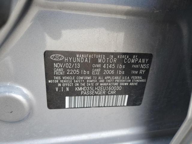 KMHD35LH2EU160030 - 2014 HYUNDAI ELANTRA GT GRAY photo 13