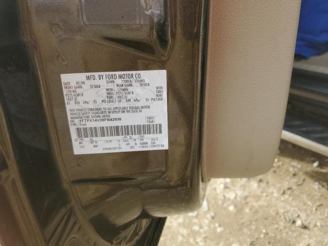 1FTPX14V38FB42938 - 2008 FORD F150 TAN photo 12