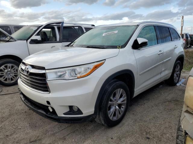 5TDKKRFH6ES028491 - 2014 TOYOTA HIGHLANDER XLE WHITE photo 1