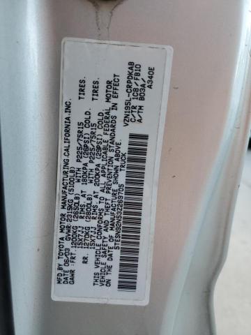 5TESN92N53Z269705 - 2003 TOYOTA TACOMA XTRACAB PRERUNNER ვერცხლისფერი ფოტო 12