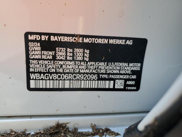 WBAGV8C06RCR92096 - 2024 BMW M850XI WHITE photo 13