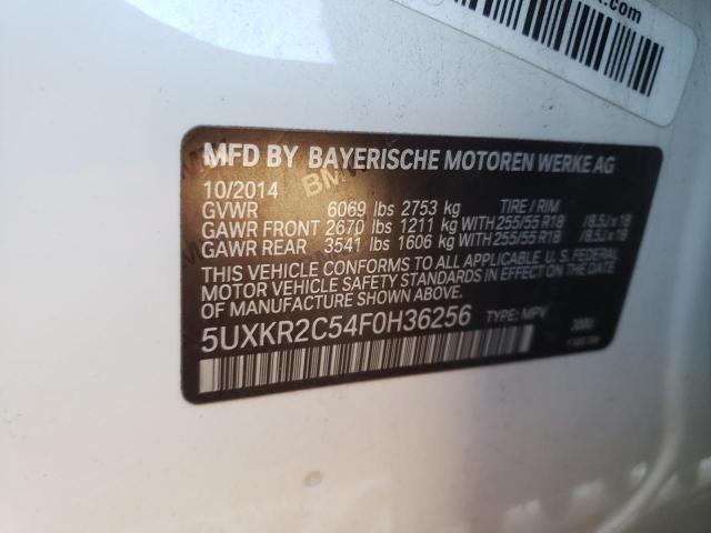 5UXKR2C54F0H36256 - 2015 BMW X5 SDRIVE35I WHITE photo 13