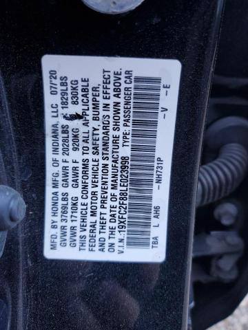 19XFC2F88LE023998 - 2020 HONDA CIVIC SPORT 黑色 照片 12