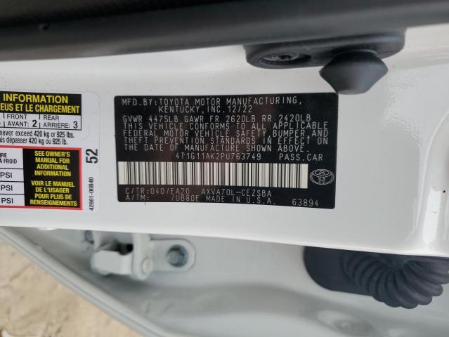 4T1G11AK2PU763749 - 2023 TOYOTA CAMRY SE NIGHT SHADE WHITE photo 13