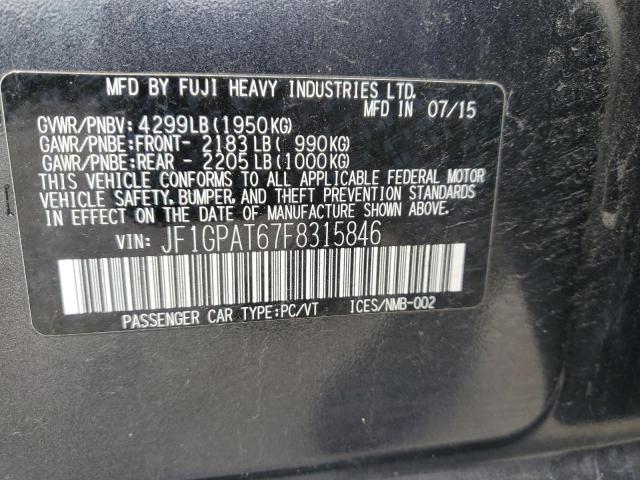 JF1GPAT67F8315846 - 2015 SUBARU IMPREZA SPORT GRAY photo 12