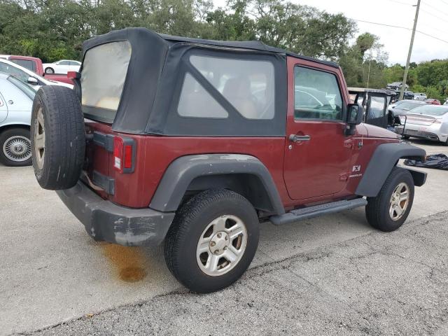 1J4FA24188L588529 - 2008 JEEP WRANGLER X BURGUNDY photo 3