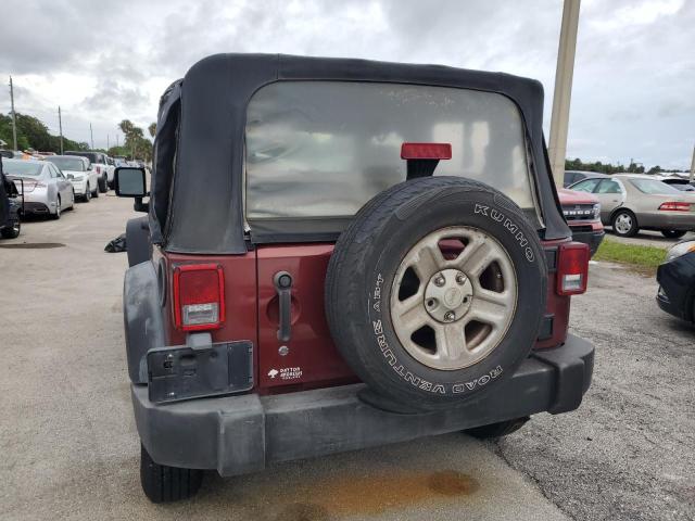 1J4FA24188L588529 - 2008 JEEP WRANGLER X BURGUNDY photo 6