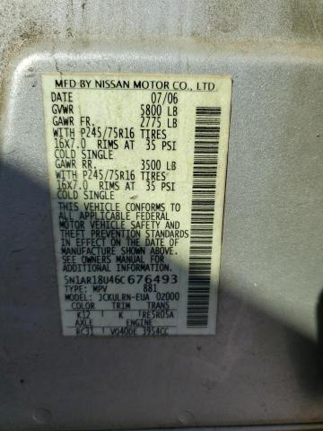 5N1AR18U46C676493 - 2006 NISSAN PATHFINDER LE SILVER photo 13