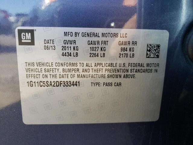 1G11C5SA2DF333441 - 2013 CHEVROLET MALIBU 1LT 蓝色 照片 12