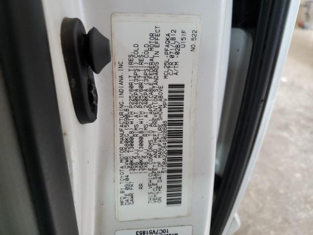 5TDBA22C84S028608 - 2004 TOYOTA SIENNA XLE WHITE photo 13