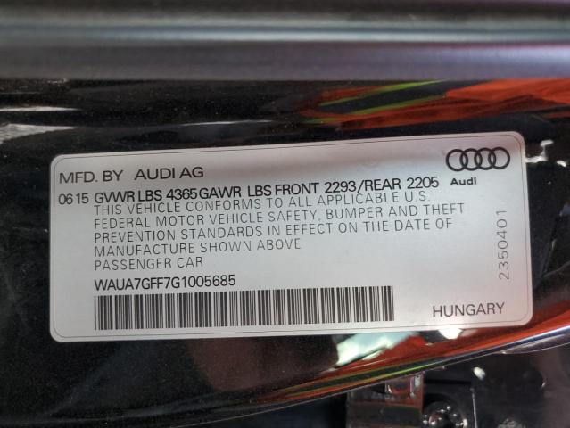 WAUA7GFF7G1005685 - 2016 AUDI A3 PREMIUM BLACK photo 12