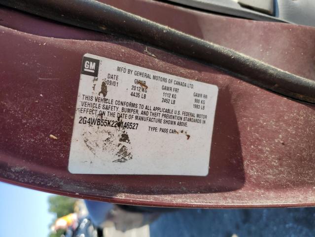 2G4WB55K221146527 - 2002 BUICK REGAL LS 栗色 照片 13