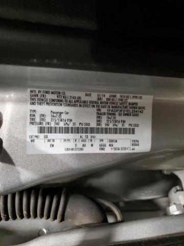 1FADP3F21EL254142 - 2014 FORD FOCUS SE SILVER photo 12