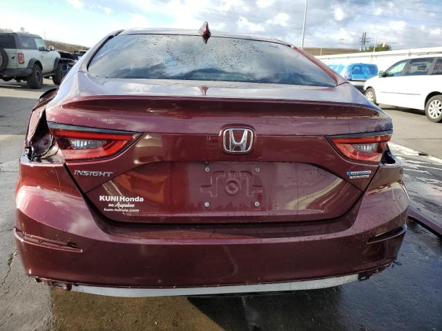 19XZE4F98KE015300 - 2019 HONDA INSIGHT TOURING BURGUNDY photo 6