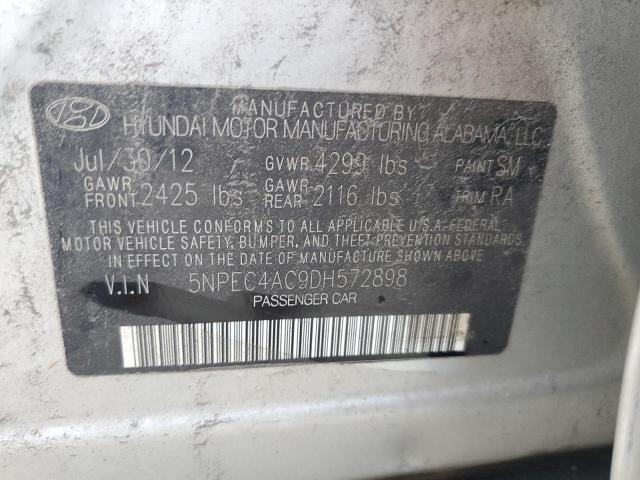 5NPEC4AC9DH572898 - 2013 HYUNDAI SONATA SE SILVER photo 12