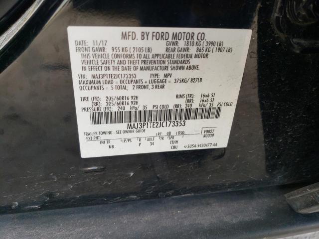 MAJ3P1TE2JC173353 - 2018 FORD ECOSPORT SE BLACK photo 13