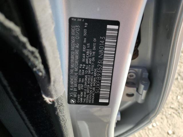 5UXFB93523LN80143 - 2003 BMW X5 4.6IS SILVER photo 12
