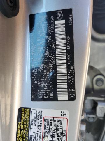 4T1BE30K65U630467 - 2005 TOYOTA CAMRY LE SILVER photo 12