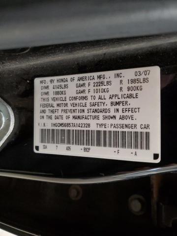 1HGCM56857A142328 - 2007 HONDA ACCORD EX BLACK photo 12