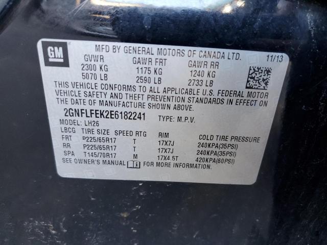 2GNFLFEK2E6182241 - 2014 CHEVROLET EQUINOX LT BLACK photo 13