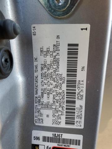 5TFUM5F16EX056249 - 2014 TOYOTA TUNDRA DOUBLE CAB SR/SR5 GRAY photo 12