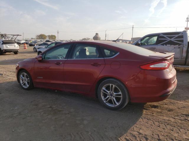 3FA6P0LU1GR133421 - 2016 FORD FUSION SE HYBRID RED photo 2