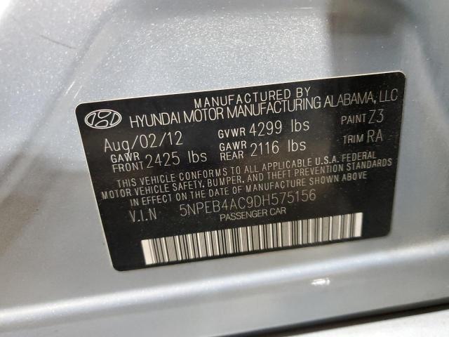 5NPEB4AC9DH575156 - 2013 HYUNDAI SONATA GLS BLUE photo 12