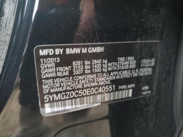 5YMGZ0C50E0C40551 - 2014 BMW X6 M BLACK photo 12