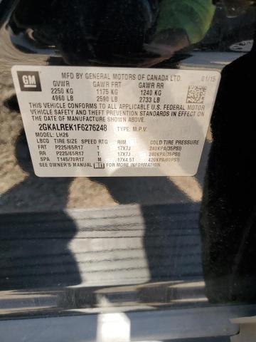 2GKALREK1F6276248 - 2015 GMC TERRAIN SLE BLACK photo 12