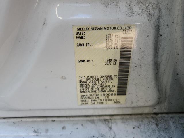 1N4AL3AP1HC189086 - 2017 NISSAN ALTIMA 2.5 WHITE photo 12