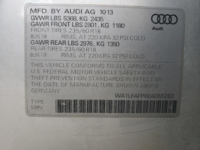 WA1LFAFP6EA055263 - 2014 AUDI Q5 PREMIUM PLUS SILVER photo 14